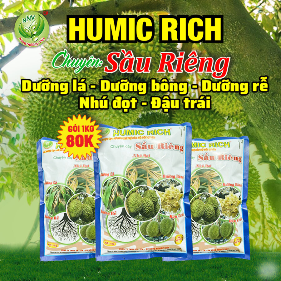 Phân bón Humic Rich Chuyên Sầu Riêng - Gói 1kg