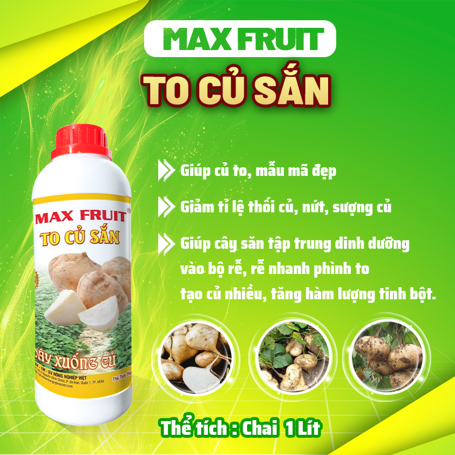 Phân bón Max Fruit To Củ Sắn – Chai 1L