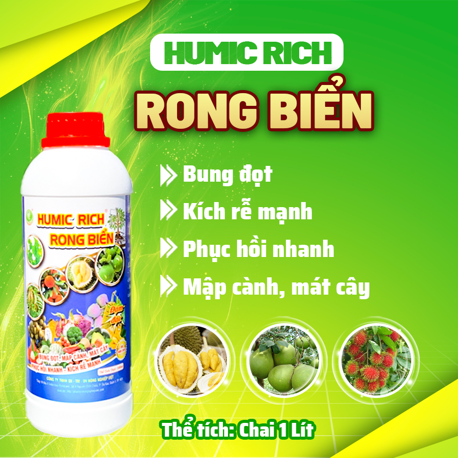 Phân bón Humic Rich Rong Biển – Chai 1L